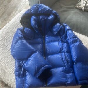Blue Puffer Jacket with Hood
